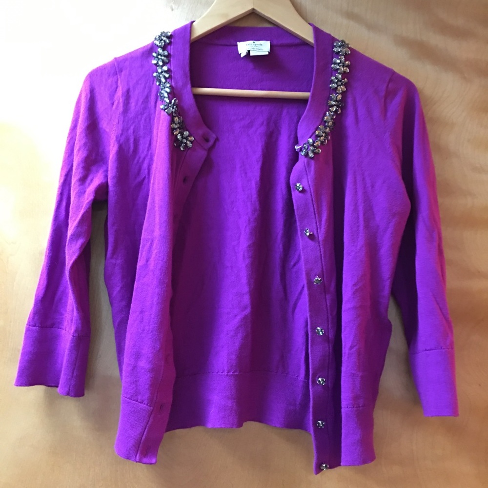 Kate Spade ♠️ Embellished collar Cardigan